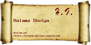 Halama Ibolya névjegykártya